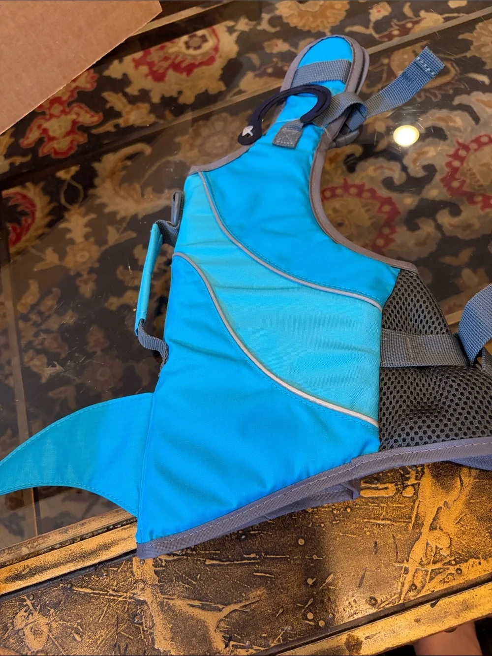 NWT Blue Dog Swim Life Jacket Harness with Mesh Panels Shark Design Small